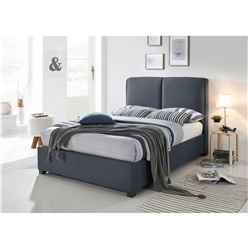 Designer Fabric Dark Grey Bed Frame - Double 4ft 6