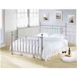 Chrome Nickel Finish Classic Metal Bed Frame - Double 4ft 6