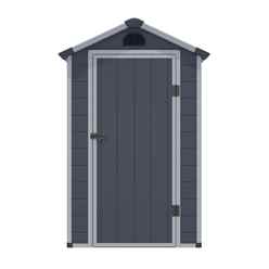 4 X 3 (1.34m X 1.04m) Single Door Apex Plastic Shed - Dark Grey