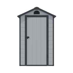 4 X 6 (1.34m X 1.92m) Single Door Apex Plastic Shed - Light Grey