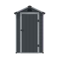 4 X 6 (1.34m X 1.92m) Single Door Apex Plastic Shed - Dark Grey
