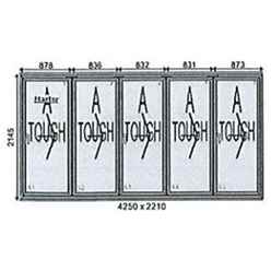 Aluminium Bi-Folding Doors - 4250mm X 2210mm (5 Doors) - Anthracite Grey Inside And Outside