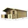 5m X 4m (13 X 16) Log Cabin (2047) - Double Glazing (34mm Wall Thickness)