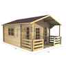 4m x 3m (13 x 10) Log Cabin (2057) - Double Glazing (34mm Wall Thickness)