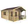 4m X 3m (13 X 10) Log Cabin (2057) - Double Glazing (34mm Wall Thickness)