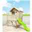 5 X 7 Jake Wooden Tower Platform Playhouse With Slide , Apex Roof, Single Door And Window