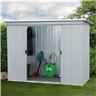 5 11 X 3 5 Pent Metal Shed + Free Anchor Kit (1.84m X 1.04m)