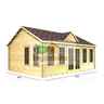 5.5m X 4.0m (18 X 13) Log Cabin (4997) - Double Glazing (44mm Wall Thickness)