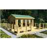 4.5m X 3.5m (15 X 12) Log Cabin (2075) - Double Glazing (34mm Wall Thickness)