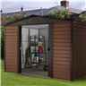 7 5 X 6 1 Woodgrain Metal Shed + Free Anchor Kit  (2.26m X 1.86m)