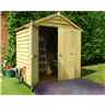 4 x 6 (1.19m x 1.79m) - Overlap PRESSURE TREATED - Apex Garden Shed - Windowless - Double Doors