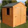 6 X 6 (1.79m X 1.79m) - Tongue & Groove -  Apex Garden Shed / Workshop - 1 Opening Window - Double Doors - 12mm T&g Floor