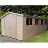 20 X 10 Tongue And Groove Garden Workshop - Double Doors - 8 Windows - 12mm Wall Thickness