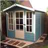 INSTALLED - 7 x 7 (2.05m x 1.98m) - Premier Wooden Summerhouse - Single Door - 12mm T&G Walls - Floor - Roof