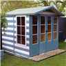 7 x 7 (2.05m x 1.98m) - Premier Wooden Summerhouse - Double Doors - Side Windows - 12mm T&G Walls & Floor