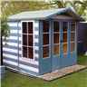 7 X 7 (2.05m X 1.98m) - Premier Wooden Summerhouse - Double Doors - Side Windows - 12mm T&g Walls & Floor