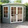 7 x 7 (1.98m x 2.05m) - Premier Corner Wooden Summerhouse - Double Doors - 12mm T&G Walls & Floor