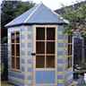 6 x 7 (1.87m x 2.16m) -  Premier Wooden Octagonal Summerhouse - Single Door - 12mm T&G Walls & Floor