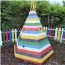 7 x 6 Wooden Wigwam Playhouse - Single Door - 3 Windows - 12mm Wall Thickness
