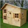 8 X 6 Wooden Playhouse - Single Door - 4 Windows - 12mm Wall Thickness