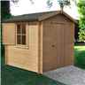 2m X 2m Premier Apex Log Cabin With Single Door And Window Shutter + Free Floor & Felt (19mm)