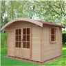 10 x 8 Log Cabin With Half Glazed Double Doors (2.99m x 2.39m) - Double Doors - 2 Windows - 28mm Wall Thickness