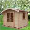 10 X 8 Log Cabin With Half Glazed Double Doors (2.99m X 2.39m) - Double Doors - 2 Windows - 28mm Wall Thickness