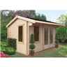 16 X 16 Log Cabin With Fully Glazed Double Doors (4.74m X 4.79m) - Double Doors - 2 Windows - 28mm Wall Thickness