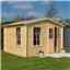 3.4m X 3m Retreat Apex Log Cabin - 19mm Wall Thickness (11 X 10)