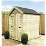 7 x 4 Premier Apex Garden Shed - 12mm Tongue and Groove Walls - Pressure Treated - Single Door - Windowless - 12mm Tongue and Groove Walls, Floor and Roof 