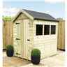 7 X 5 Premier Apex Garden Shed  - 12mm Tongue And Groove Walls - Pressure Treated - Single Door - 3 Windows + Safety Toughened Glass - 12mm Tongue And Groove Walls, Floor And Roof