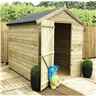 9 x 6 Premier Apex Garden Shed-12mm Tongue and Groove Walls- Pressure Treated - Single Door - Windowless - 12mm Tongue and Groove Walls, Floor and Roof