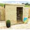 6 x 6 Pent Garden Shed -12mm Tongue and Groove Walls - Pressure Treated - Single Door - Windowless 