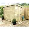 7 X 4 Pent Garden Shed - 12mm Tongue And Groove Walls - Pressure Treated - Windowless