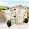 12 X 6 Premier Apex Garden Shed - 12mm Tongue And Groove - Pressure Treated - Windowless - 12mm Tongue And Groove Walls, Floor And Roof