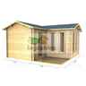 4m x 4m (13 x 13) Log Cabin (2055) - Double Glazing (34mm Wall Thickness)