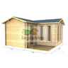 4m X 4m (13 X 13) Log Cabin (2055) - Double Glazing (34mm Wall Thickness)