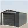 OOS - BACK JULY/AUGUST 2022 - 12 x 20 Deluxe Anthracite Metal Garage (3.72m x 6.04m)