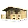 4m x 3m (13 x 10) Log Cabin (2045) - Double Glazing (70mm Wall Thickness)