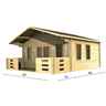 5m x 5m (16 x 16) Log Cabin (2083) - Double Glazing (44mm Wall Thickness)