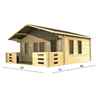 5m X 5m (16 X 16) Log Cabin (2083) - Double Glazing (44mm Wall Thickness)