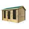 (12 X 8) Log Cabin (2038) - Double Glazing (44mm Wall Thickness)