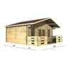 5m x 5m (16 x 16 ) Log Cabin (2094) - Double Glazing  (44mm Wall Thickness)