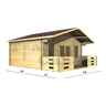 5m X 5m (16 X 16 ) Log Cabin (2094) - Double Glazing  (44mm Wall Thickness)