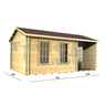 5m x 3m (16 x 10) Log Cabin (2090) - Double Glazing (70mm Wall Thickness)