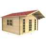 4m x 4m (13 x 13) Log Cabin (2051) - Double Glazing (44mm Wall Thickness)