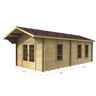 3m X 7m (10 X 23) Log Cabin (2018) - Double Glazing (44mm Wall Thickness)