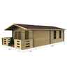 4m X 8m (13 X 26) Log Cabin (2049) - Double Glazing (44mm Wall Thickness)