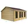 4.5m x 4.5m (15 x 15) Log Cabin (2077) -  Double Glazing (70mm Wall Thickness)