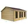 4.5m X 4.5m (15 X 15) Log Cabin (2077) -  Double Glazing (70mm Wall Thickness)